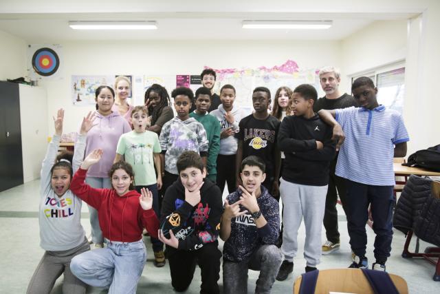 Photo de groupe d'une classe d'accueil au Luxembourg