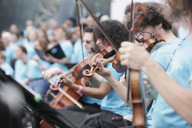 photo de violonistes et leurs instruments